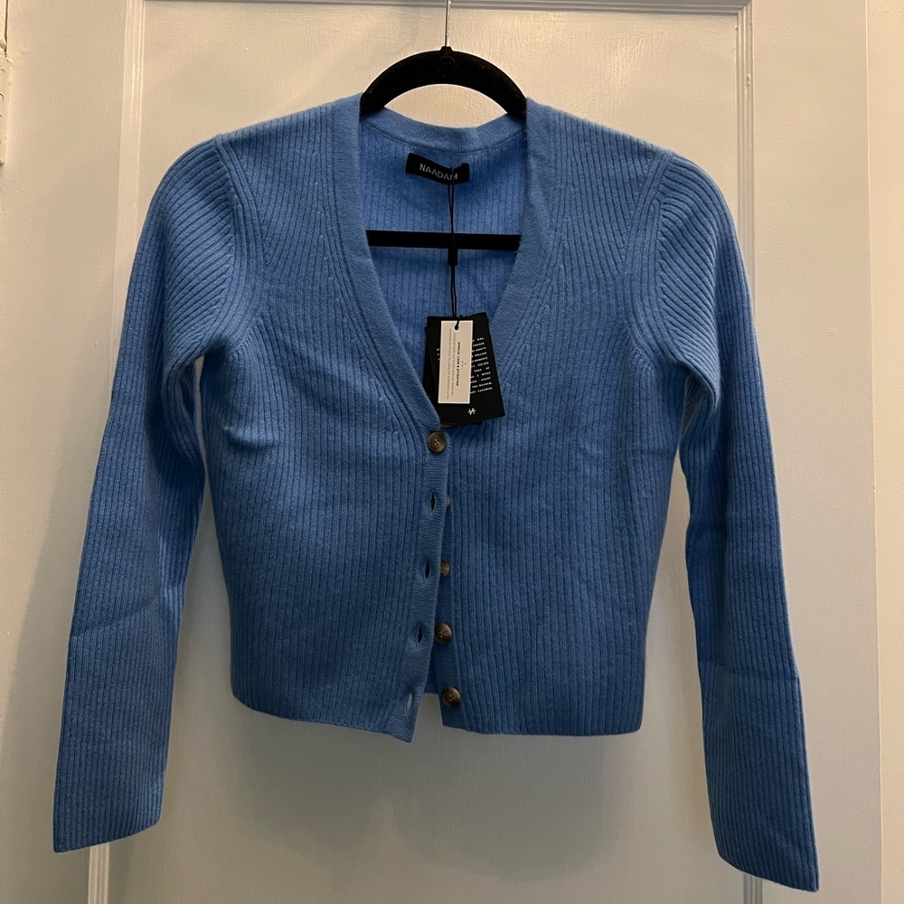 Naadam NWT cashmere blue cardigan XS
